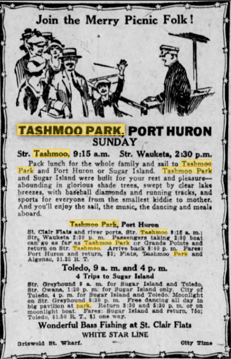 Tashmoo Park - They Even Had Bass Fishing July 14 1923
